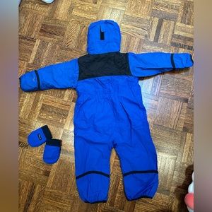 Columbia Blue and Black Kids Snowsuit with Mittens